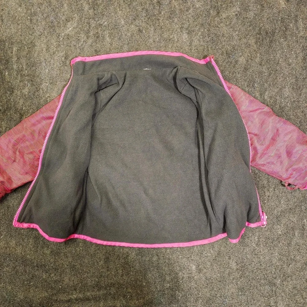 OshKosh Bgosh Girls Pink Space Dye Fleece Lined Zip Up Jacket Size 5T